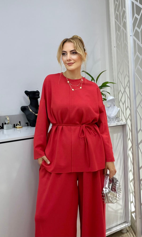 Yeni Sezon Oysho Kumaş Liva Palazzo Takım Kırmızı