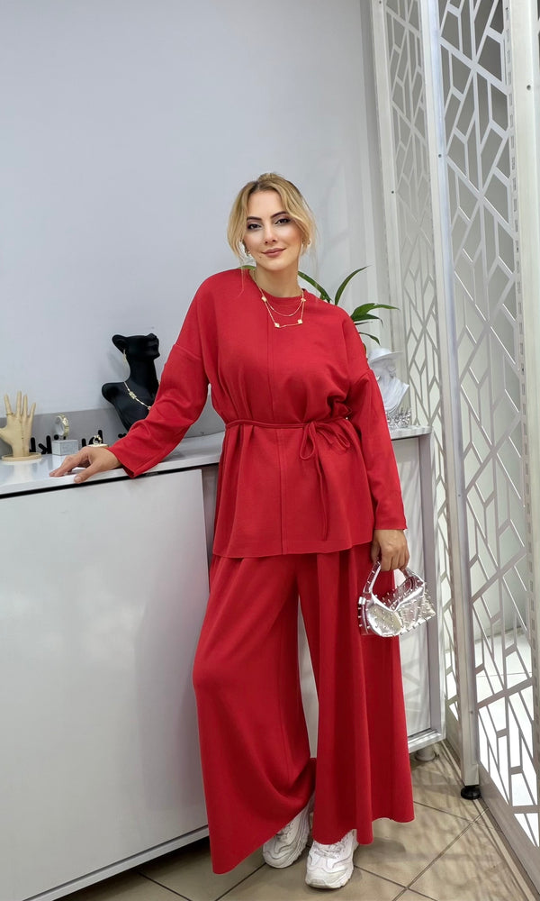 Yeni Sezon Oysho Kumaş Liva Palazzo Takım Kırmızı