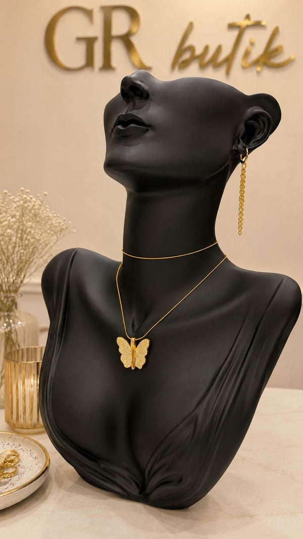 Kelebek çelik kolye