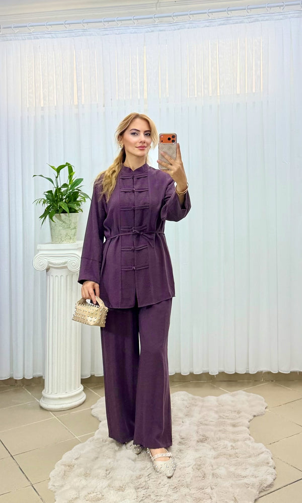 İpek Cupra Palazzo Takım Mürdüm