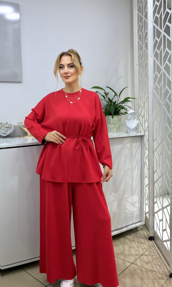 Yeni Sezon Oysho Kumaş Liva Palazzo Takım Kırmızı