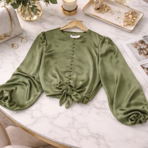 Saten Etek Üzeri Bluz