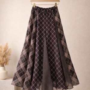 Çift Renk Astarlı Şifon Etek