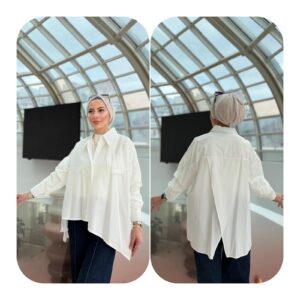 Asimetri Poplin Gömlek