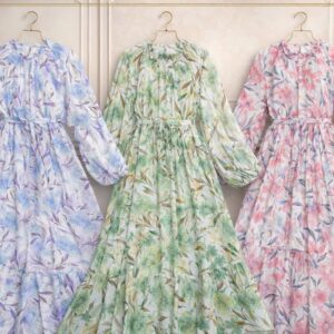 Yaz Astarlı Şifon Elbise