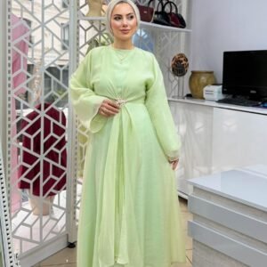Vual kumaş astalı şimal elbise