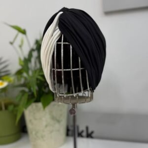 Çift renk dolgulu düğüm bone - Standart, Siyah
