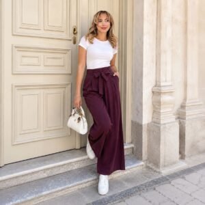 Modal palazzo etek pantolon - L/XL, Bordo