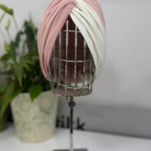 Çift renk dolgulu düğüm bone - Standart, Pembe